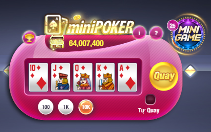 Trò chơi Mini Poker là bộ môn giải trí mang tính trí tuệ cao